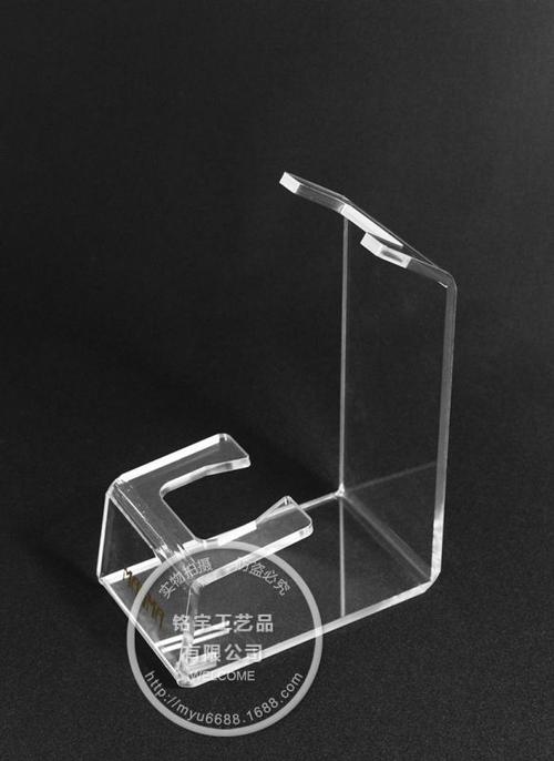 工厂加工l型亚克力电子产品展示架,透明有机玻璃桌面样品展示架